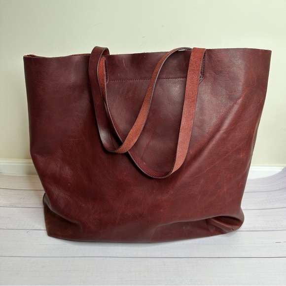 Madewell Handbags - Madewell large red leather tote bag